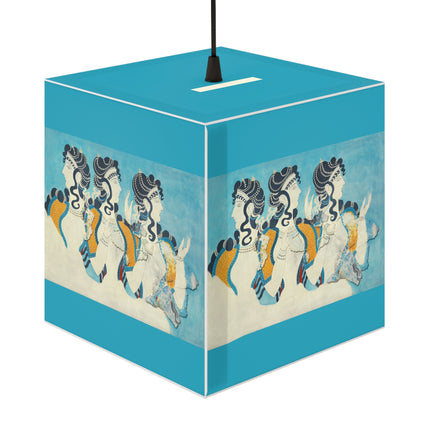 Reproduction of Ladies in Blue by Emile Gilliéron Light Cube Lamp