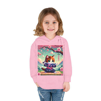 Samurai Kitten Toddler Pullover Fleece Hoodie