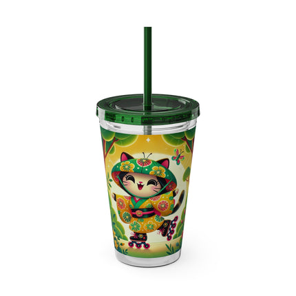 Firefly Dance on Wheels Sunsplash Tumbler with Straw, 16oz