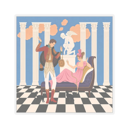 🐈🏛️ The Grand Salon Courtship Kiss-Cut Stickers – Art Deco Neoclassical Romance