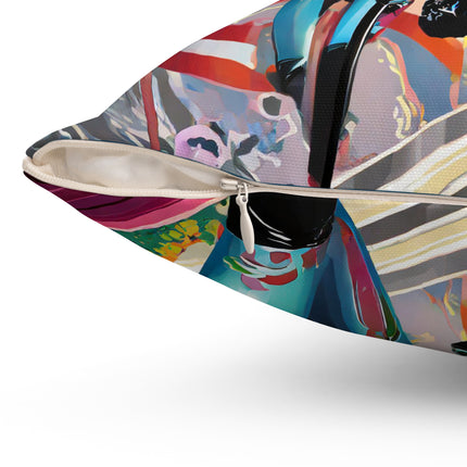 Cyber Punk Robots Spun Polyester Square Pillow
