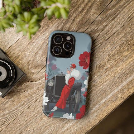 🚗🌺 The Lady Of The Grand Touring Car Phone Case – Art Deco Motoring Elegance