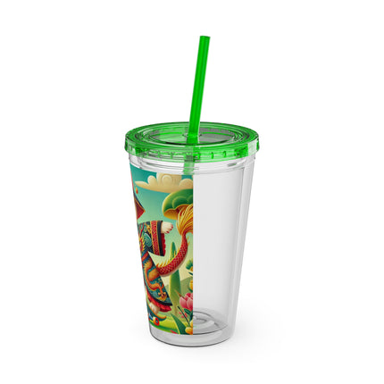 Dragon Dance on Wheels Sunsplash Tumbler with Straw, 16oz