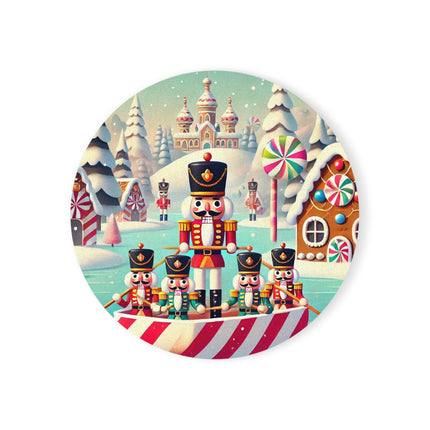 Nutcracker Candy-Striped Adventure Cork Back Coaster