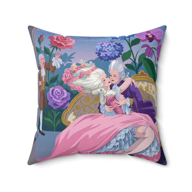 🌹💜 The Secret Embrace Square Pillow – Art Deco Floral Romance