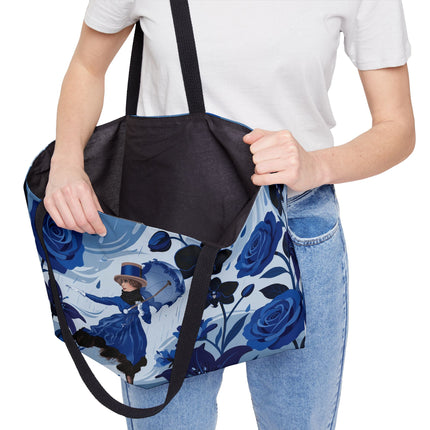 ☔💙 The Blue Rain Promenade Weekender Tote Bag – Art Deco Floral Fashion