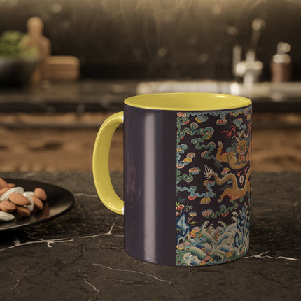 Rank Badge with Dragon with Deer Hooves Colorful Mugs, 11oz