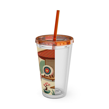Archer Kitten in the Zen Garden Sunsplash Tumbler with Straw, 16oz