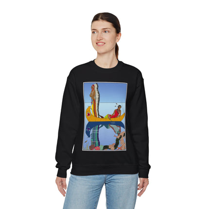 Le long du Missouri (Indian couple on the Missouri River) by George Barbier Heavy Blend™ Crewneck Sweatshirt