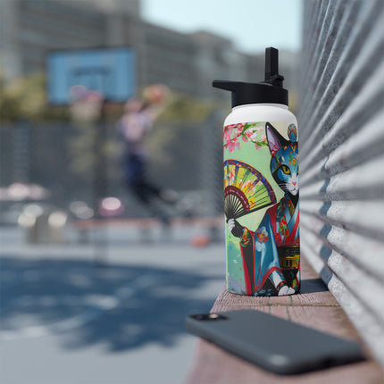 Cyberpunk Geisha Stainless Steel Water Bottle