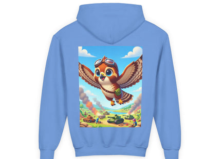 Red-Tailed Hawk in Battle Youth Heavy Blend Hooded Sweatshirt