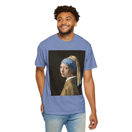 Girl with a Pearl Earring by Johannes Vermeer Unisex Garment-Dyed T-shirt