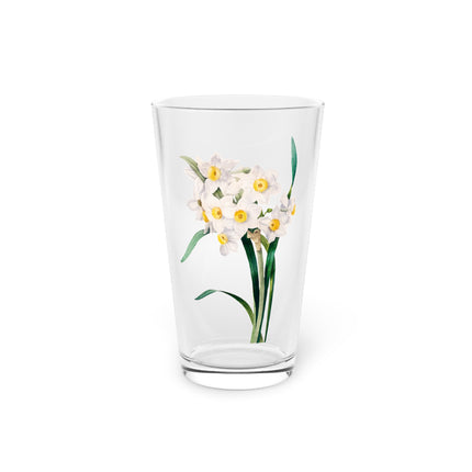 Chinese Sacred Lily Botanical Illustration by Pierre-Joseph Redouté Glass, 16oz