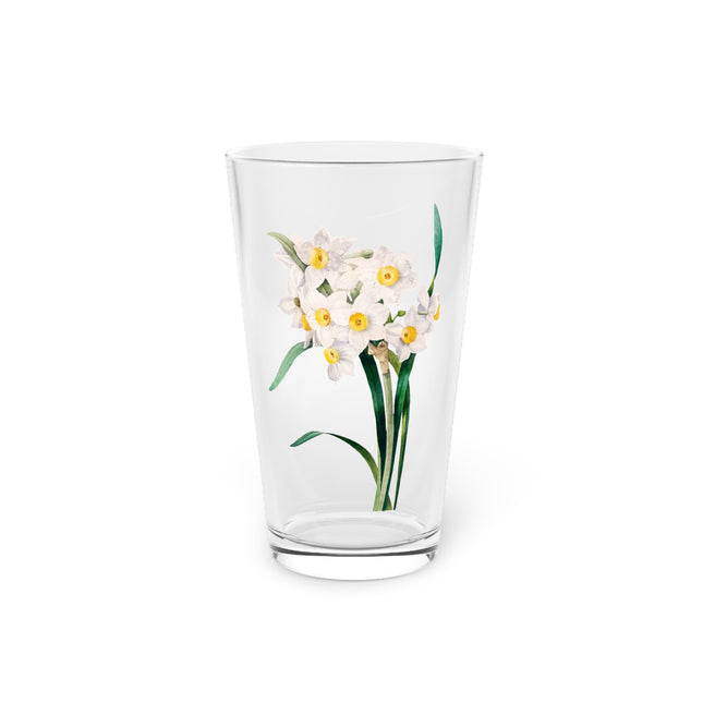 Chinese Sacred Lily Botanical Illustration by Pierre-Joseph Redouté Glass, 16oz