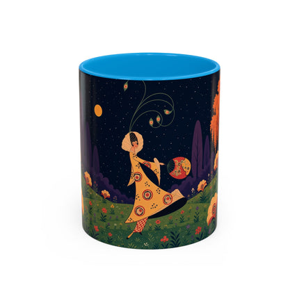 🌙🌼 The Moonlit Floral Dancer Colorful Mug – Art Deco Garden Fantasy