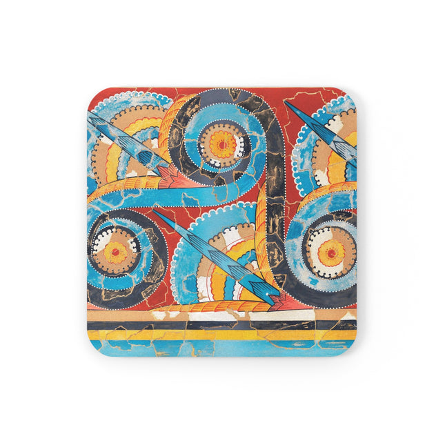 Reproduction of S-Spiral Frieze by Emile Gilliéron Cork Back Coaster