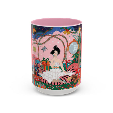 🎀🎄 Christmas Morning In The Rose Parlor Colorful Mug – Art Deco Holiday Fantasy