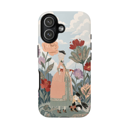 🌹🐈 The Lady And Puss In Boots Phone Case – Art Deco Floral Whimsy