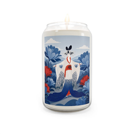 🌸🎎 The Lady Of The Imperial Blue Garden Scented Soy Candle – Art Deco Japanese Floral Elegance