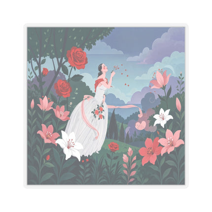 🌹💌 The Garden Of Blown Kisses Kiss-Cut Stickers – Art Deco Floral Romance