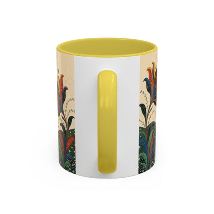 🌺🦋 The Enchanted Floral Voyage Colorful Mug – Art Deco Botanical Whimsy