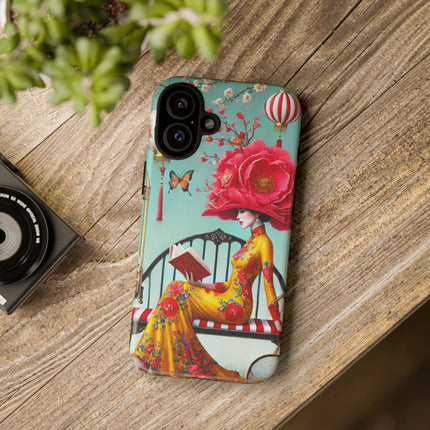 Reading In A Painted Garden Phone Cases