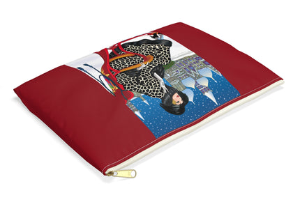 Elegant Winter Woman in Sleigh Accessory Pouch