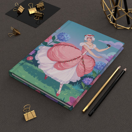 🌹🎭 The Lady Of The Rose Masquerade Garden Hardcover Journal – Art Deco Floral Elegance