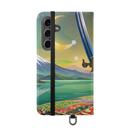 🐕⚔️ Cyberpunk Samurai Dog Flip Case – Futuristic Honor & Kitsune Spirit
