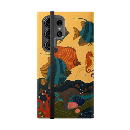 🐚🌊 The Lady Of The Enchanted Pearl Flip Case – Art Deco Undersea Fantasy
