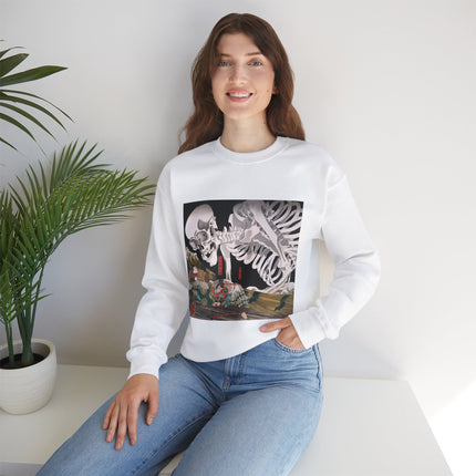 Mitsukuni Defying the Skeleton Spectre by Utagawa Kuniyoshi Heavy Blend™ Crewneck Sweatshirt