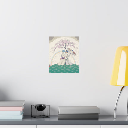🌸🌈 The Ladies Of The Rainbow Garden Matte Vertical Poster – Art Deco Spring Romance