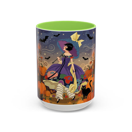 🌙🎃 The Moonlit Garden Walk Colorful Mug – Elegant Halloween Charm