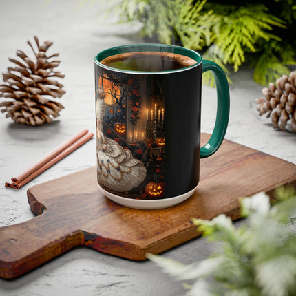 🌙🎃 The Moonlit Pumpkin Parlor Colorful Mug – Elegant Halloween Charm