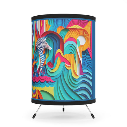 Surfing Zebra Tripod Lamp