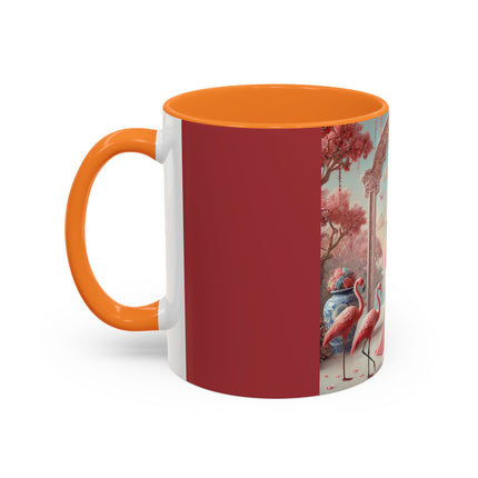 Petals, Porcelain, and Flamingos Colorful Mugs (11oz, 15oz)