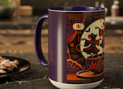 Theatrical Halloween Mice on Teacup Colorful Mugs (11oz, 15oz)