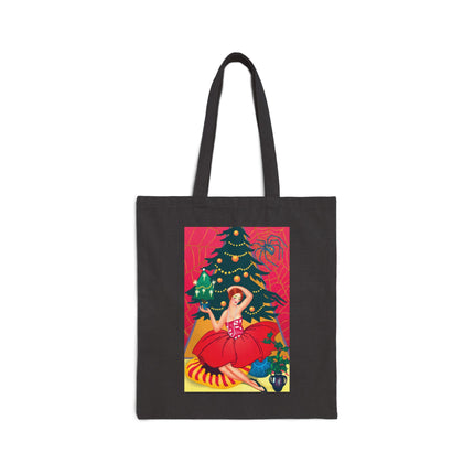 Art Deco Christmas Enchantment Cotton Canvas Tote Bag
