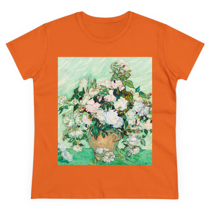 Roses by Vincent Van Gogh Women's Midweight Cotton Tee