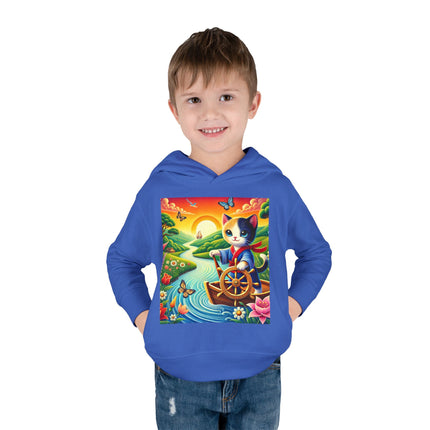 Sailor Kitten’s River Adventure Toddler Pullover Fleece Hoodie