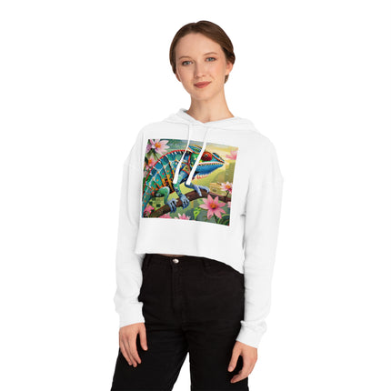 Camouflage Chameleon Cropped Hooded Sweatshirt