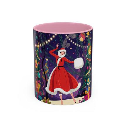 🎄❄️ The Christmas Snowball Dance Colorful Mug – Whimsical Holiday Fashion Fantasy