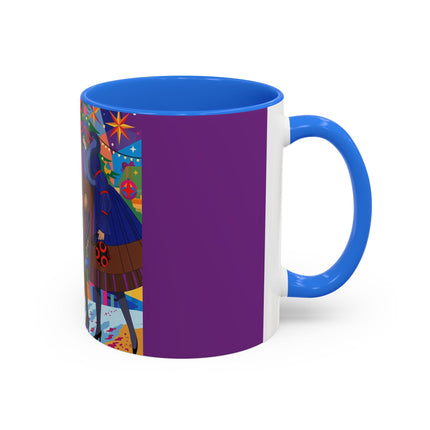 🎄✨ Christmas Among The Twinkling Trees Colorful Mug – Art Deco Holiday Fantasy