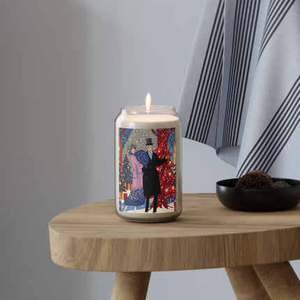 🎩🎄 Christmas Eve Promenade Scented Soy Candle – Art Deco Holiday Elegance
