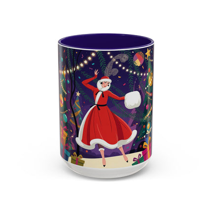 🎄❄️ The Christmas Snowball Dance Colorful Mug – Whimsical Holiday Fashion Fantasy