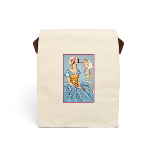 The Enchanting Painter: A Fairy's Artistic Touch Canvas Lunch Bag With Strap