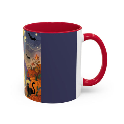 🌙🎃 The Moonlit Garden Walk Colorful Mug – Elegant Halloween Charm