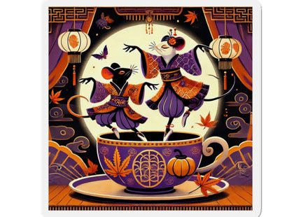 Theatrical Halloween Kabuki Mice Die-Cut Magnets (5 Sizes)