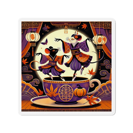 Theatrical Halloween Kabuki Mice Die-Cut Magnets (5 Sizes)