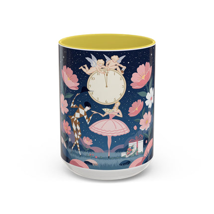🕛🌸 Midnight Waltz Before Christmas Colorful Mug – Art Deco Holiday Fantasy